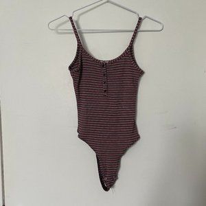 Ribbed Henley Bodysuit